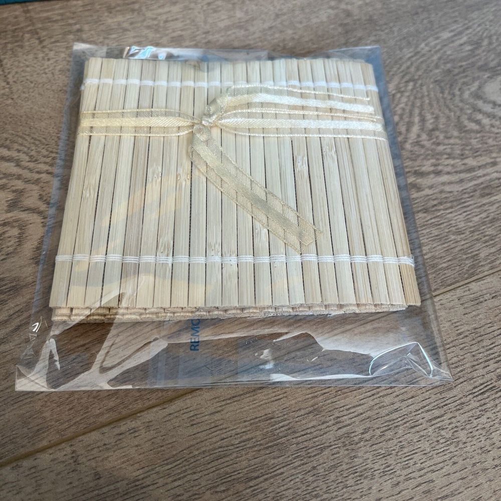 Bamboo Table Mat Drink Coaster Cup Mat  6 Piece Set Ecologically Friendly